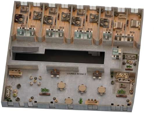 Block B floor model, upper level