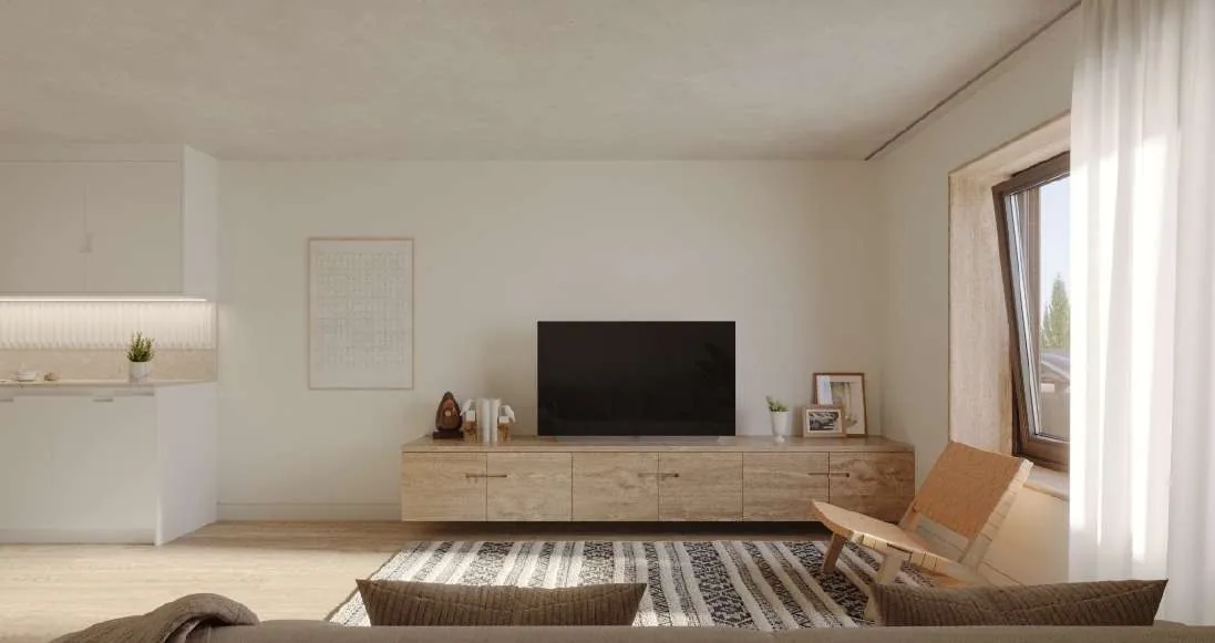 Living area of a typical studio, block B